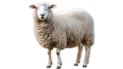 Fototapeta premium Fluffy sheep standing on a clean background