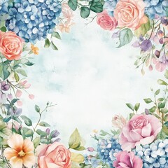 Fototapeta premium Wildflower watercolor flower background