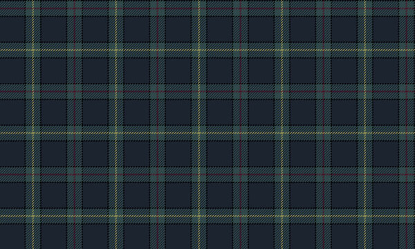 Seamless plaid pattern, blue, green, yellow, red, suitable for designing clothes, skirts, pants, giving a modern and lively look.