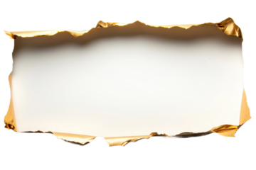 Elegant gold paper cutout revealing blank space, cut out