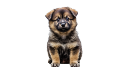 Cute puppy poses for a close up indoor portrait