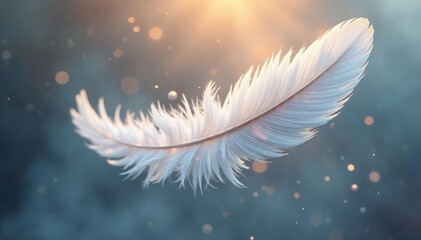 Naklejka premium Delicate plumage blends into an ethereal silver mist, feathers