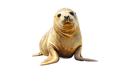 Curious seal resting on a sandy shore