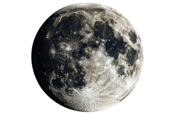 Moon glowing brightly in the night sky