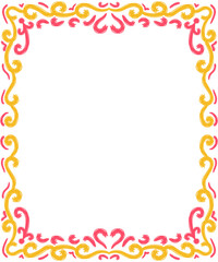 frame made of red and yellow flowers