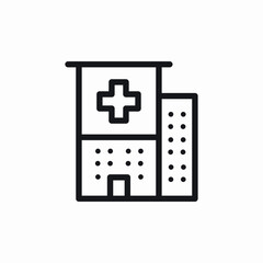 Hospital building medical icon vector sign