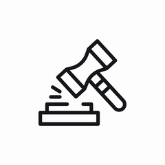 Auction hammer gavel icon vector sign