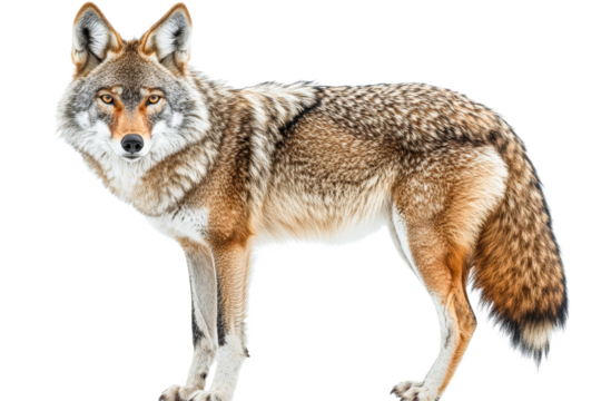 Coyote standing alert in a natural pose