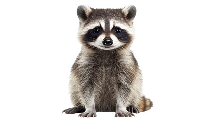 Curious raccoon gazes at camera