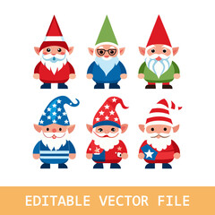 Independents Day vector clipart. 4th of July vector illustration set. 