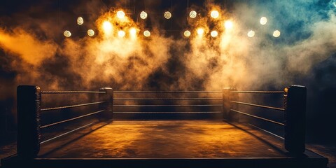 Boxing ring with a ring post and a ring post