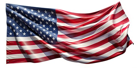 Fototapeta premium A majestic 3D-rendered US flag, stars and stripes, offers a patriotic backdrop with copy space.