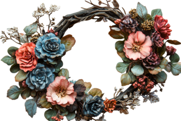 Pastel flower and greenery wreath