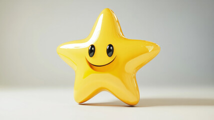 A yellow star with a smiley face