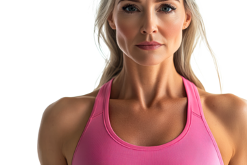 Fit woman showcasing confidence in activewear