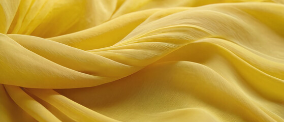 Obraz premium The elegant art of flowing yellow fabric.
