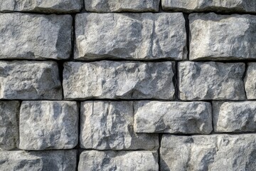 Obraz premium Rustic limestone wall close-up with earthy tones. AI image