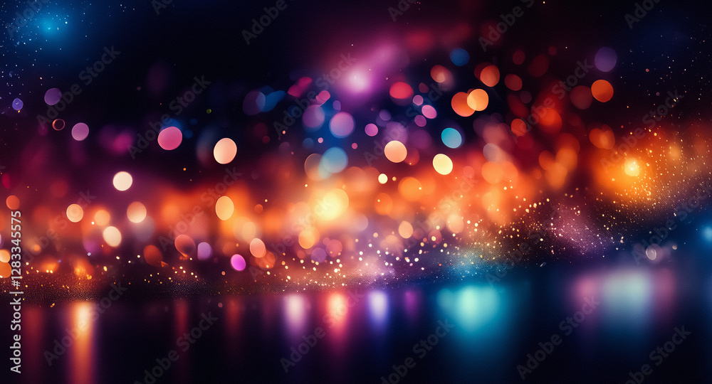 Leinwandbilder abstract colorful bokeh lights create a vibrant, dreamy atmosphere on a dark backdrop. soft reflecti