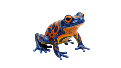 Vibrant frog in orange and blue