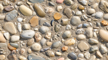 A rock wall with many different colored rocks