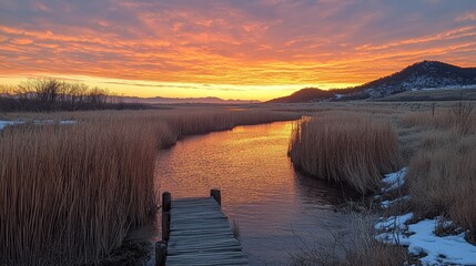 Enchanting Sunset Over Suncheon Bay's Reed Fields and Waterway