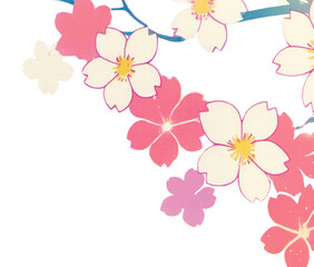 Fototapeta premium PNG Pink paper texture flowers pattern blossom.