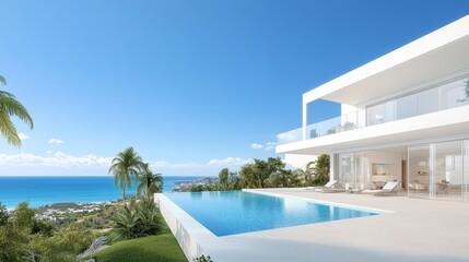 Modern Luxury Villa with Infinity Pool Overlooking Ocean View