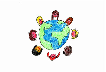 children around the world - children drawing