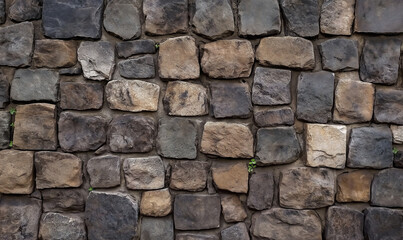 Fototapeta premium Cracked Cobblestone Wall with Old-World Charm and Weathered Texture for Historical Feel