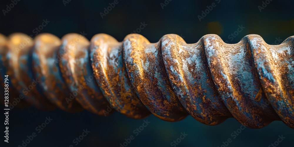 Poster twisted metal object with a spiral shape