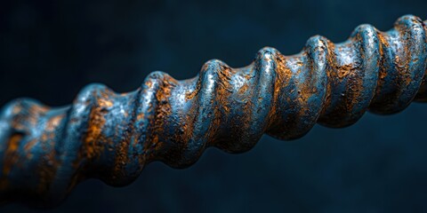 Rusted metal object with a spiral shape