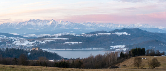 panoramic view on tatra mountains and Czorsztyn Lake in Poland  © lukaszimilena