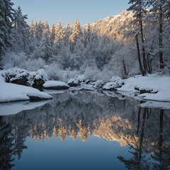 winter landscape in the mountains