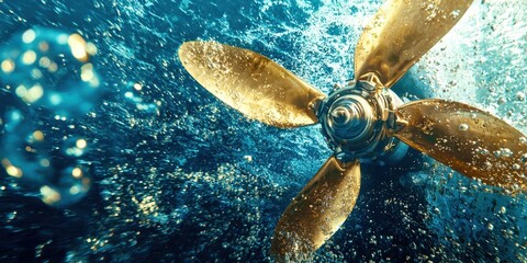 Propeller is in the water