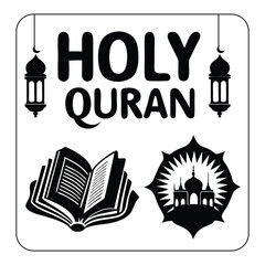 Holy Quran Silhouette Text Design