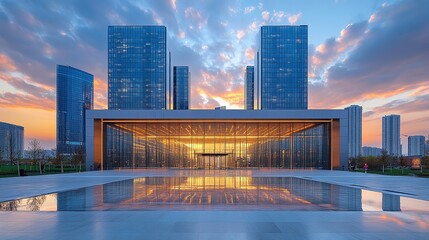 Obraz premium photo of skyscrapers in the city