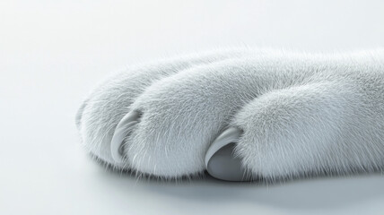 A white cat's paw with a black claw