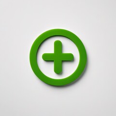 Fototapeta premium Green plus sign with a white background