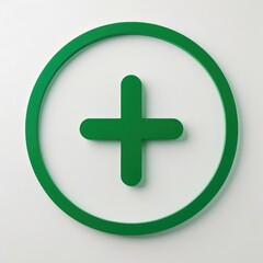 Obraz premium Green plus sign with a green cross in the middle