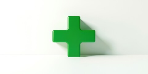 Fototapeta premium Green cross with a white background