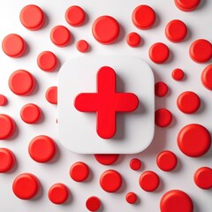 Fototapeta premium Red cross is on a white background