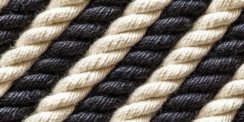 Rope with black and white stripes
