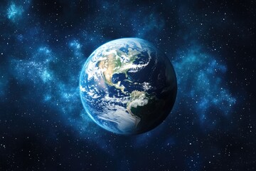 Fototapeta premium The Earth seen through the window of a spaceship, with an astronaut inside