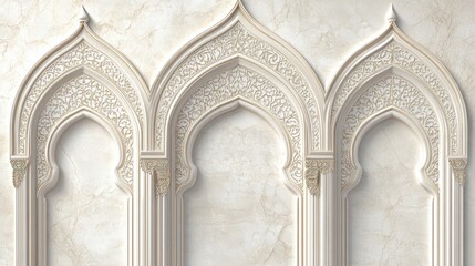 Ornate Architectural Arches with Intricate White Design Elements