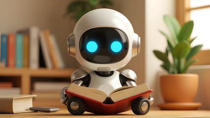 AI robot reading enlightenment