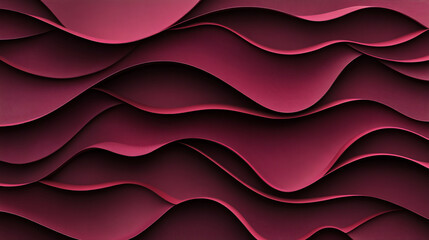Abstract paper cut vector background, 3d effect design for banner or flyer with burgundy or purple colored layered wavy pattern, papercut style illustration with cut out geometric curve elements