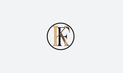 KF, FK, K , F , Abstract Letters Logo Monogram