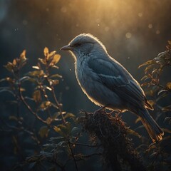 Fototapeta premium Birds that radiate a subtle, ethereal glow.