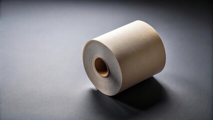 Thermal paper roll on a dark gray background with a subtle texture