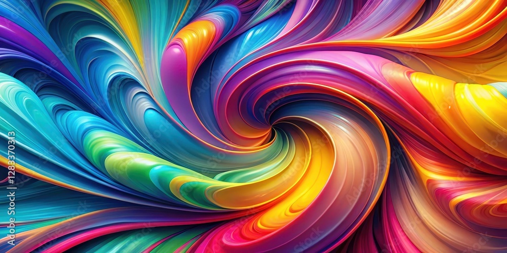 Wall mural vibrant colors blend together in a swirling, abstract background with dynamic patterns and shapes, a